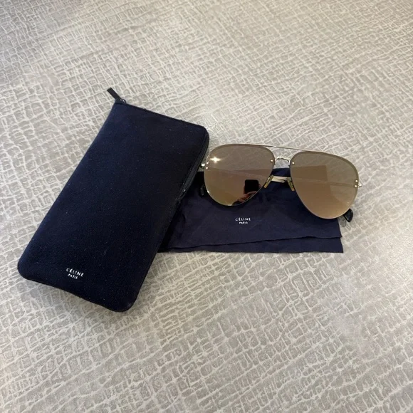 Celine Gold Aviator Sunglasses - Picture 4 of 6